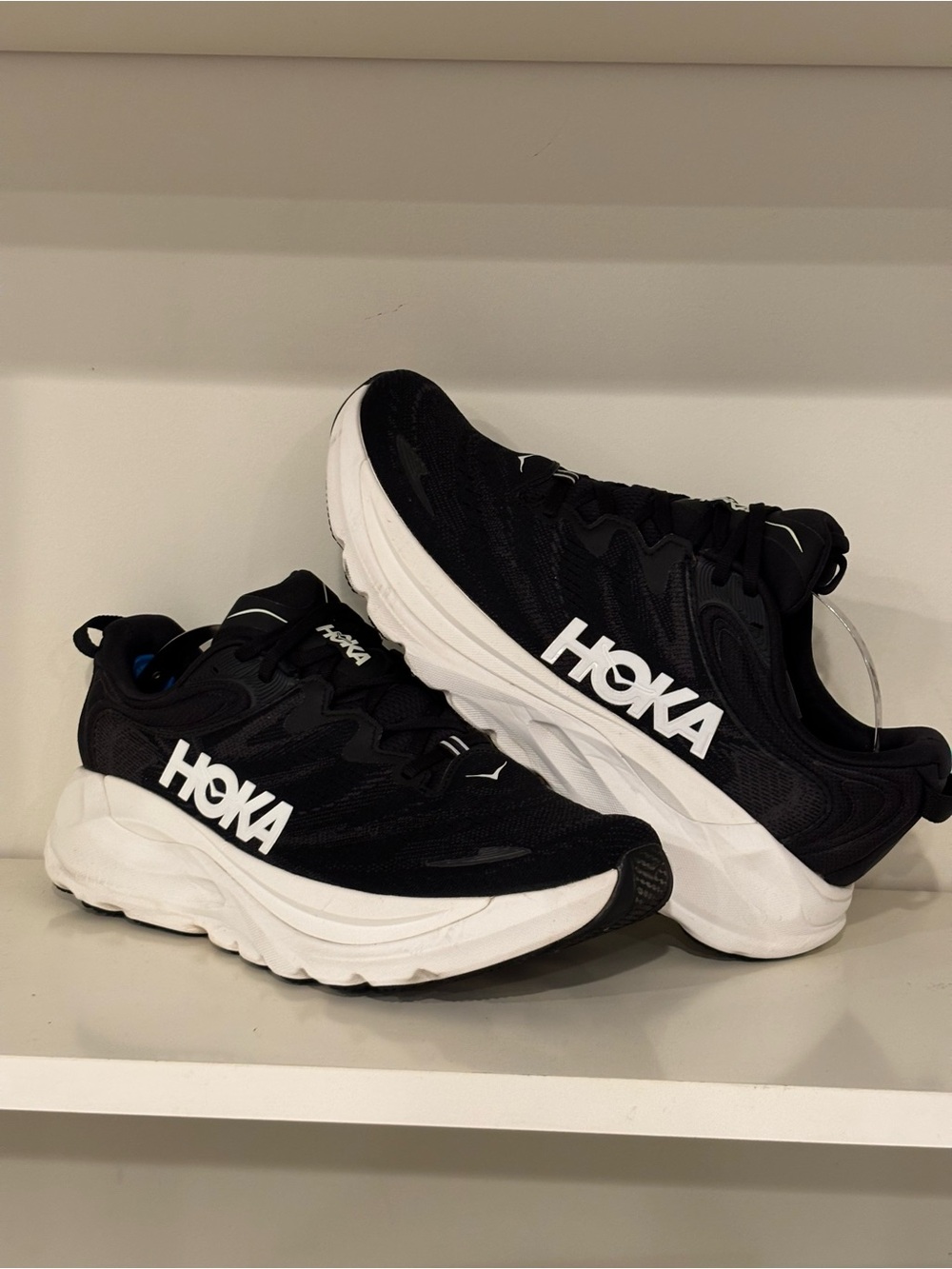 Hoka Gaviota 6 Black & White Women’s Athletic Running Shoes